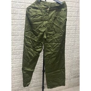 The Drop Olive Green High Waisted Pleated Wide Leg Pants XS Made in India